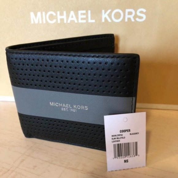 MICHAEL KORS MEN'S TALL CARD HOLDER WALLET SLIM BILLFORD LEATHER 36U9LCRF5U - Picture 1 of 8
